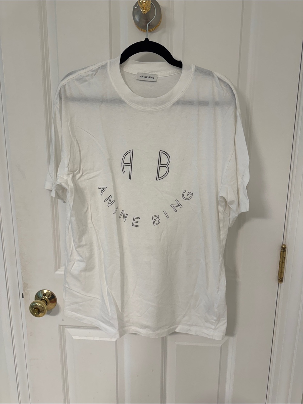 Anine Bing White Kids Logo Tee with AB Graphic